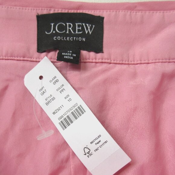 NWT J.Crew Collection Ingrid in Peony Pink Sequin High Rise Wide Leg Pants 10 - Picture 3 of 5